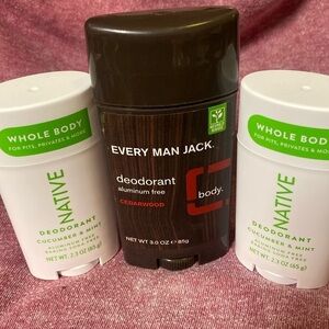 Native Every Man Jack Deodorant Bundle Aluminum Free Natural
